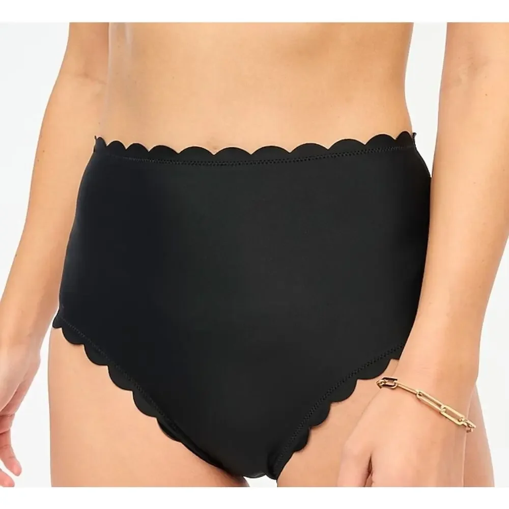 J. Crew Factory High-Rise Scalloped Bikini Bottom Size XXS NWT